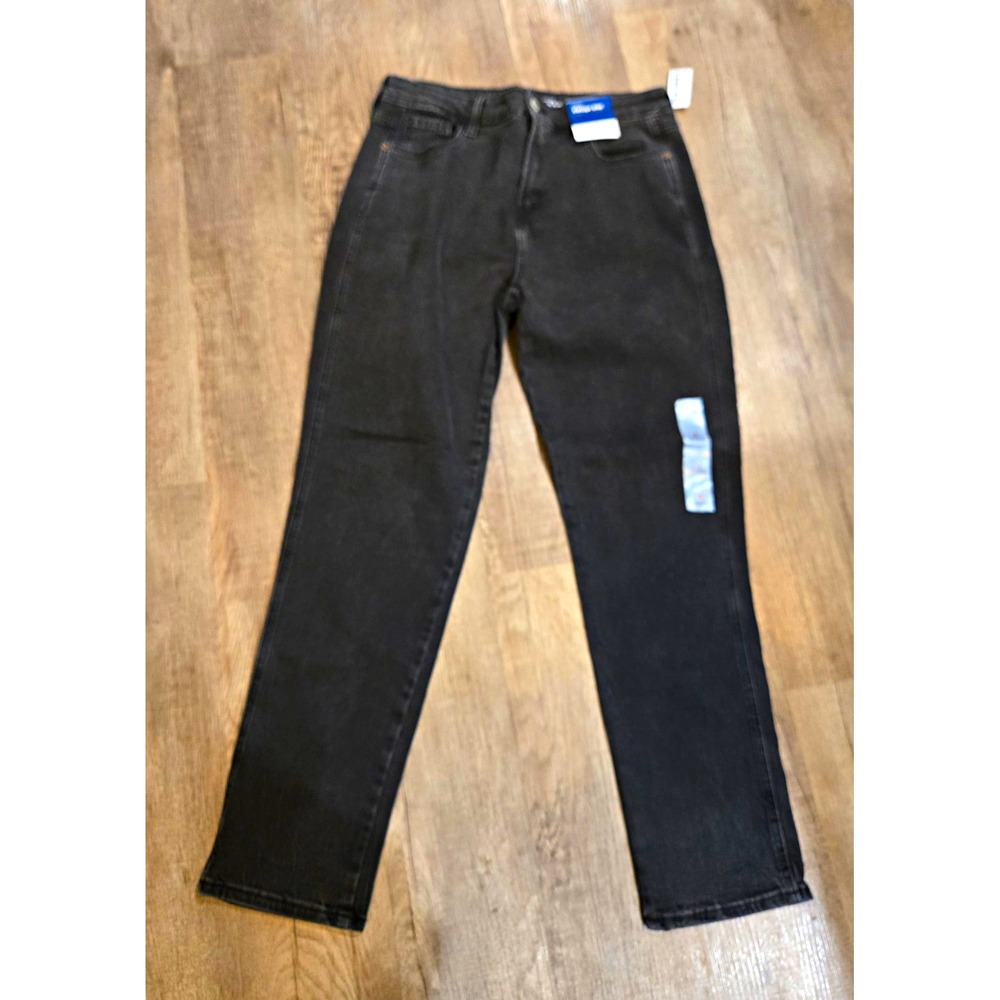 Old Navy High Rise Vintage Slim Secret-Smooth Pockets Black Denim Jeans Size 8